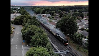 DJI Air 2S  Steam Train on the Southampton to Waterloo Mainline  35028 Clan Line July 2022 [upl. by Grous241]