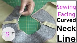 Sewing Facing to Curved Necklines [upl. by Dewie]