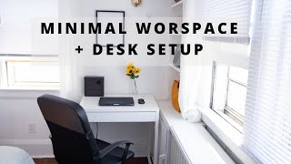 Desk Setup  Home Office Tour 2020 Minimal [upl. by Delwin]