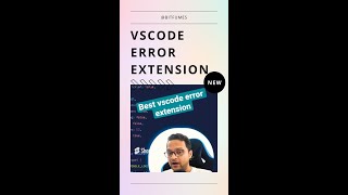 Best vscode error extension shorts vscode programming javascript [upl. by Collbaith]