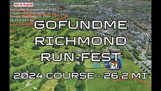 GoFundMe Richmond RUNFEST 2024 fly over the marathon course Video of the race path [upl. by Nylsor]