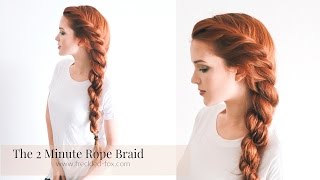 THE 2 MINUTE ROPE BRAID HAIRSTYLE HAIRSTYLE  THE FRECKLED FOX [upl. by Aniar]