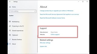 How to Change OEM Information and System Product Name amp in Windows in Windows 10 amp 11 [upl. by Noda792]