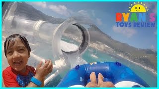 RollerCoaster Water Slide and splash pad on Disney Cruise Ship [upl. by Aicilav150]