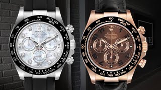 Rolex Cosmograph Daytona Rose Gold Everose 116515 amp MOP Diamond 116519 Mens Watch Review [upl. by Pepper]