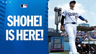 Shohei Ohtanis first hit at Dodger Stadium as a Dodger [upl. by Brita]