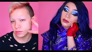 Disney Descendants 2 Evie Makeup Tutorial Transformation Boy to Girl [upl. by Amarillis]