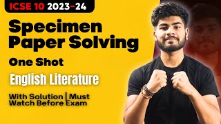 English Literature Specimen Paper Solutions  ICSE Class 10 2024 [upl. by Ut]