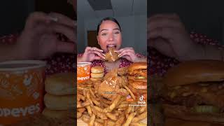 Popeyes asmr mukbang asmr mukbang shorts viralvideo [upl. by Egide]