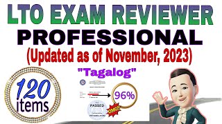 LTO EXAM REVIEWER FOR PROFESSIONAL DRIVERS LICENSE 2023 120 ITEMS TAGALOG [upl. by Simona441]