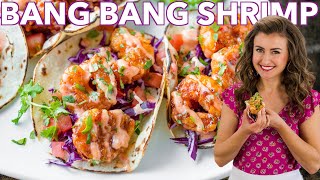 BANG BANG SHRIMP TACOS  Easy Dynamite Shrimp Recipe [upl. by Craven245]