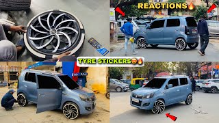 Finally Racing Tyre Stickers Installed In Wagonr 17Inch Alloy Wheels😍 अब लग रही है Sports Wagonr🔥 [upl. by Zile725]