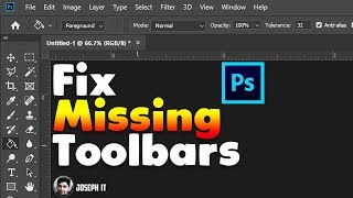 Photoshop Toolbar Missing  Reset Tools and Workspace in Photoshop [upl. by Ayotal450]