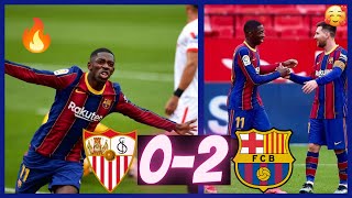 SEVILLE 02 Barça DEMBÉLÉ DÉCISIF MESSI BUTEUR Moriba le CRACK [upl. by Jahdai]