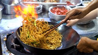 Chinese Street Food Fried noodles with egg fried rice fried broiler egg and vegetable pie [upl. by Jocko923]