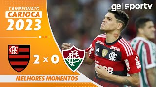 FLAMENGO 2 X 0 FLUMINENSE  MELHORES MOMENTOS  1ª JOGO FINAL DO CAMPEONATO CARIOCA 2023  geglobo [upl. by Morse]