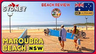 🐨Maroubra beach Sydney Australia 🇦🇺 Big beach Top Surfing Spot🏄  4K Walking Tour  4K Beach Walk [upl. by Maxwell]