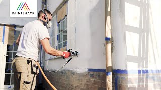 How to Spray Paint a House using Wagner SF23 Plus and Caparol Thermosan Self Cleaning Masonry Paint [upl. by Attenrev]