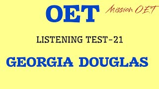 Oet listening test  Georgia Douglas amp Jason Bosworth patient  oet oetlistening oettest [upl. by Hassadah]