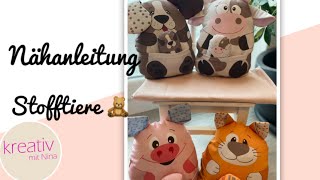 Stofftiere selber 🧸 nähen Kuscheltier mit Baby DIY einfaches Nähprojekt  nähen kullaloo happy Farm [upl. by Avon365]