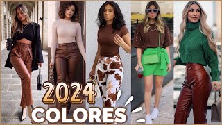 MODA 2024 LOOKS DE MODA MUJER COLORES EN TENDENCIA MODA 2024  Outfits Ideas Moda Mujer 2024 [upl. by Rossy]