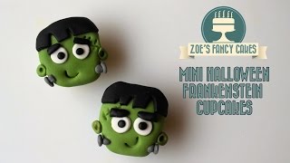 Mini Halloween Frankenstein cupcakes How To Cake Tutorial treats ideas [upl. by Thgirw945]