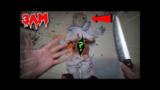 SCARY CUTTING OPEN HAUNTED ROBERT THE DOLL AT 3AM BLACK EYED CHILDREN CAME TO THE HOUSE [upl. by Nared]