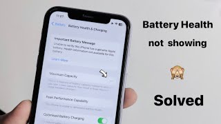 Important Battery message  Fixed  Battery Health not showing in iPhone solved 🔥 [upl. by Arehsat628]