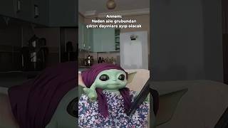 Baby Yoda aile grubundan çıkıyor 😂  Baby Yoda babyyoda [upl. by Jordison]