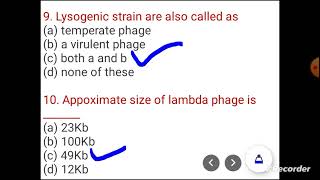 Bacteriophage mcq  microbiology mcq  virus mcq question with answer [upl. by Dehlia]