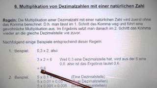 Dezimalzahlen Teil 6 von 9 Multiplikation von Dezimalzahlen mit einer natürlichen Zahl [upl. by Nolad120]