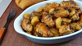 Spanish Garlic Chicken Pollo al Ajillo  Easy Chicken Thighs in GarlicWine Sauce Recipe [upl. by Miehar]