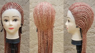 How to do a straight back wig with xprexion braid multiple colors natural look hairstyle [upl. by Anahsak751]