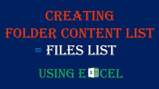 LISTING FOLDER CONTENT  Listing File names Using Excel [upl. by Gona]