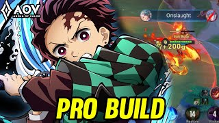 AOV  TANJIRO GAMEPLAY  PRO BUILD  ARENA OF VALOR LIÊNQUÂNMOBILE ROV [upl. by Aikrehs76]