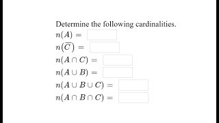 Determine Cardinality of Sets Using a Venn Diagram [upl. by Sparhawk]