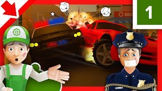 Police car race for children Sergeant Cooper Police for children Cartoon Police officer Policeman [upl. by Tal705]