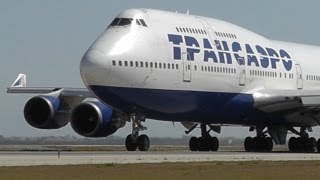 Transaero 747446 Close Taxi and Takeoff  Inside Larnaca Intl  Unique view [upl. by Adnuhs]