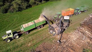 Hackschnitzelhäckseln mit Jenz Cobra Deutz 6130 Deutz 7230 MB Trac 1100 Weidemann 5080T [upl. by Anyzratak]