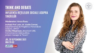 Think and Debate  Influența rețelelor sociale asupra tinerilor [upl. by Odilo]