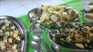 Barra Buffet de carnes pastas ensaladas postres BANQUETES bodas fiestas [upl. by Haek]