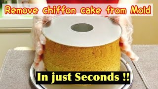 Removing chiffon cake in Seconds  The most easiest to remove chiffon cake from Mold [upl. by Saylor491]