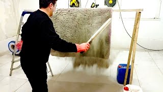 l have never seen such a dusty carpet  Satisfying rug washing ASMR [upl. by Affay]