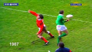 CLASSIC IEUAN EVANS TRY  WALES V IRELAND  1987 FIVE NATIONS RUGBY MATCH [upl. by Eiramlatsyrk]