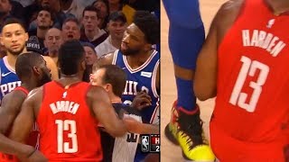 James Harden wanna fight Joel Embiid after he is kicks his ass  Rockets vs Sixers [upl. by Natale]