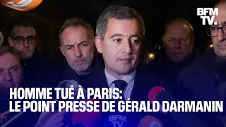 Homme tué à Paris le point presse de Gérald Darmanin en intégralité [upl. by Akeber]