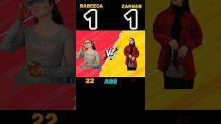 Rabeeca khan 🆚 Zarnab fatima 😲😈shorts [upl. by Lesli]