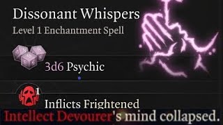 Dissonant Whispers Review  Warlock Spell Shorts  Baldurs Gate 3 Early Access Patch 4 [upl. by Nomzzaj]