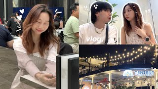 vlog🚠☁️  going on vacation with my boyfriend anniversary date game night lots of food ♡ [upl. by Ronoh498]