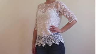 Haut de dentelle en bouteilles de plastique recyclées  Recycled Plastic Bottle Lace Top [upl. by Irtimed]